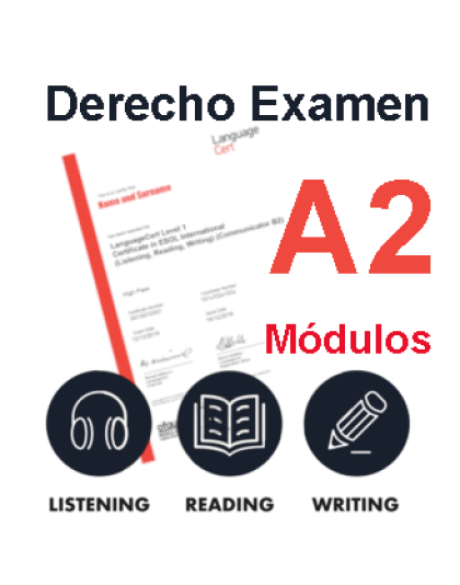 Derecho Examen LanguageCert A2 Módulo LWR (Escrito) Online