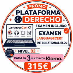 Nivel B2 Derecho Examen Languagecert + Plataforma / Pagos Klarna