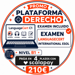 Nivel B1 Derecho Examen Languagecert + Plataforma / Pagos scalapay