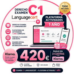 Nivel C1 Derecho Examen Languagecert + Plataforma 1 año / Klarna