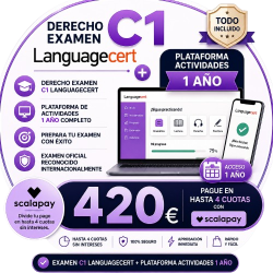 Nivel C1 Derecho Examen Languagecert + Plataforma 1 año / scalapay