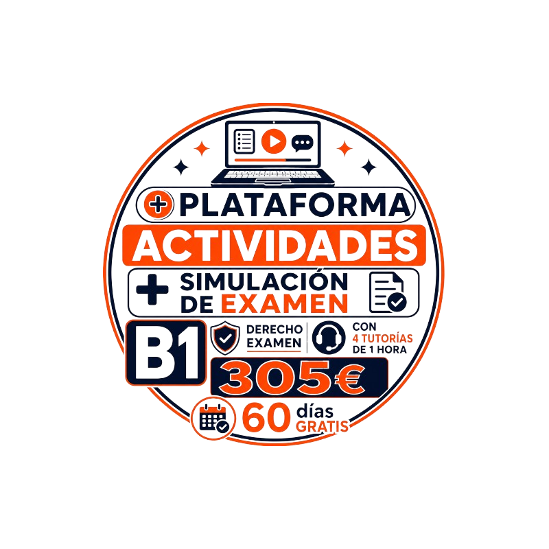 Derecho Examen B1 + Plataforma 60 días + 4 Tutorías