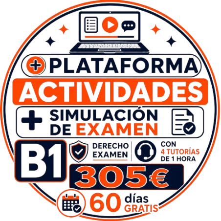 Derecho Examen B1 + Plataforma 60 días + 4 Tutorías