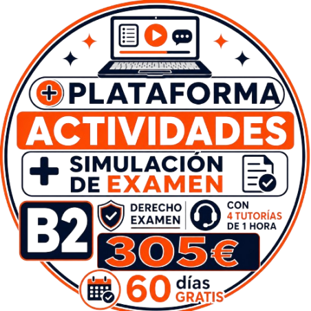 Derecho Examen B2 + Plataforma 60 días + 4 Tutorías