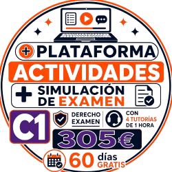 Derecho Examen C1 + Plataforma 60 días + 4 Tutorías