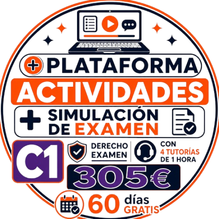 Derecho Examen C1 + Plataforma 60 días + 4 Tutorías
