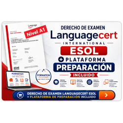 Nivel A1 Derecho Examen Languagecert + Plataforma 90 días / Pagos Tarjetas