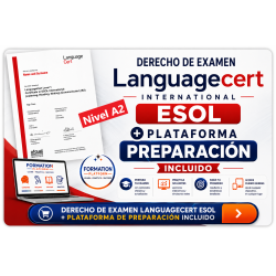 Nivel A2 Derecho Examen Languagecert + Plataforma 90 días / Pagos Tarjetas