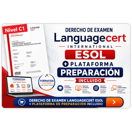 Nivel C1 Derecho Examen Languagecert + Plataforma 90 días / Pagos Tarjetas