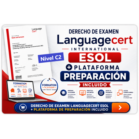 Nivel C2 Derecho Examen Languagecert + Plataforma 90 días / Pagos Tarjetas